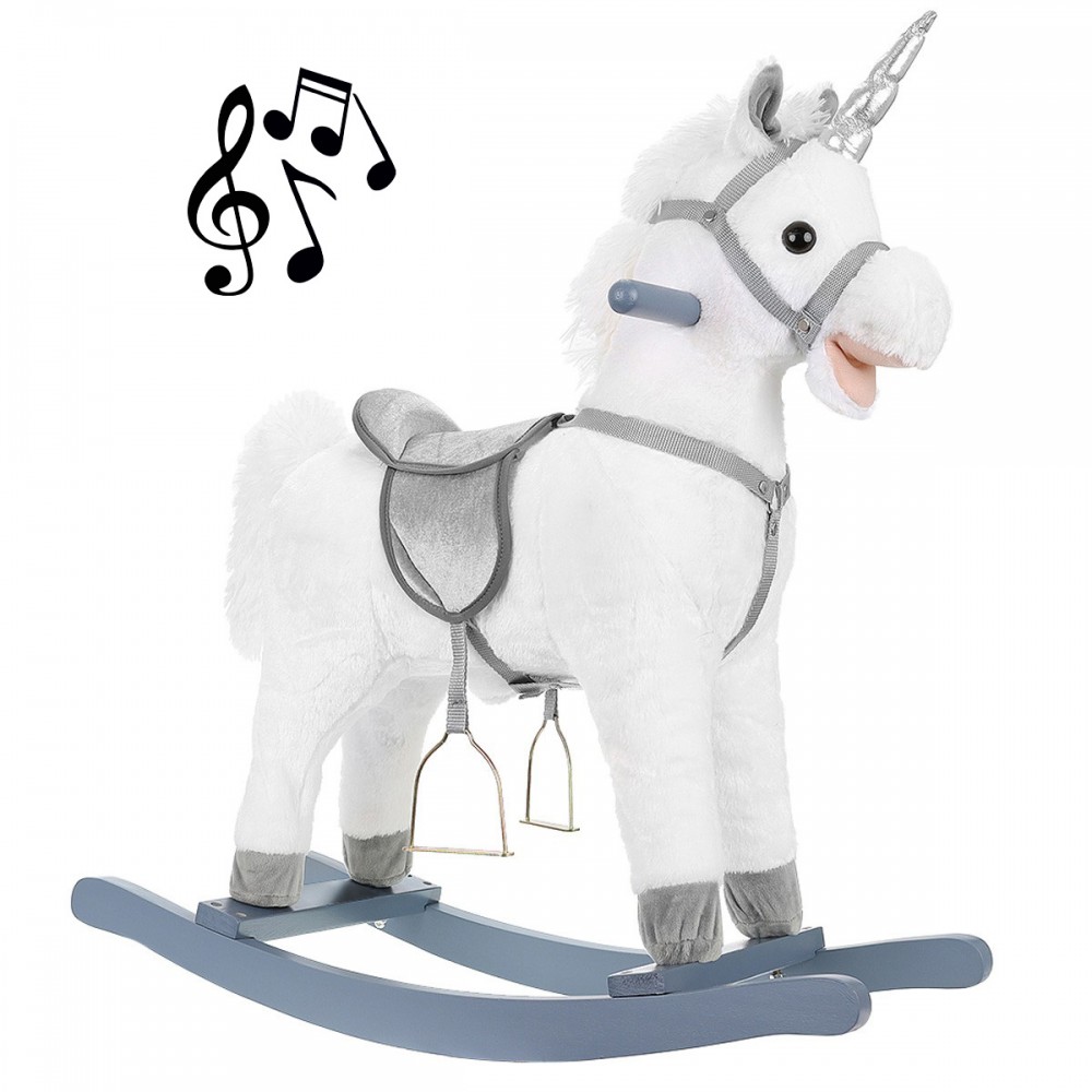 licorne a bascule rose