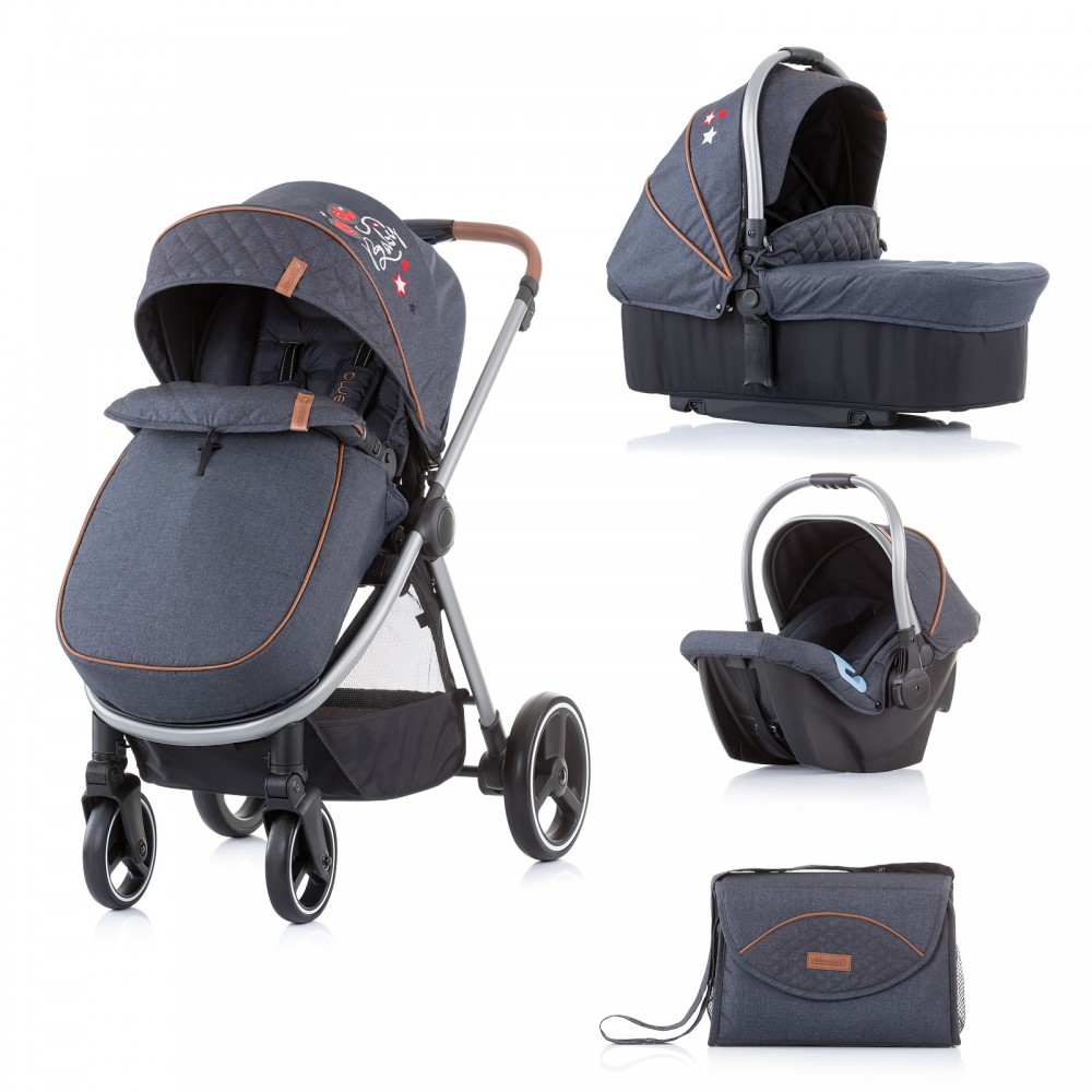 poussette trio grise