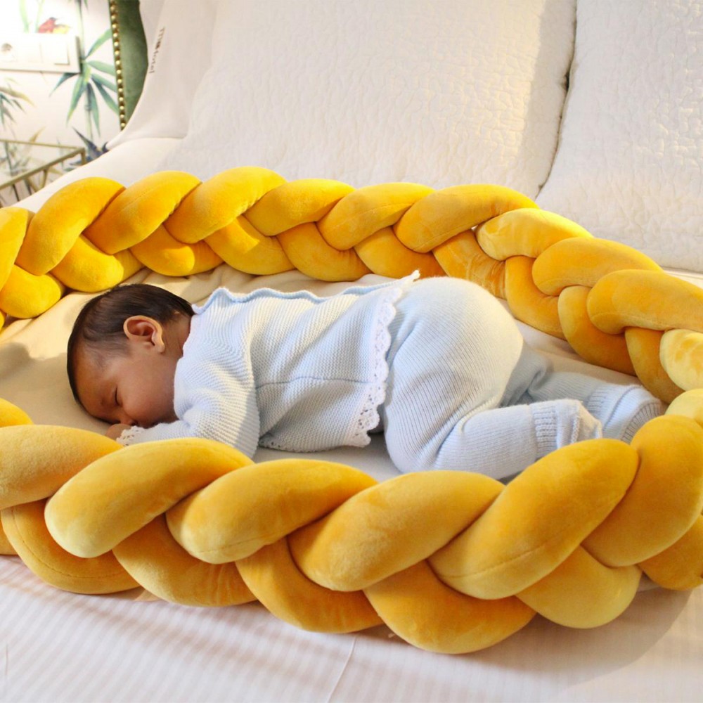 Tour de lit tressé en polaire pour bébé, berceau, décoration, protection  pour bébé, 2 m/3 m