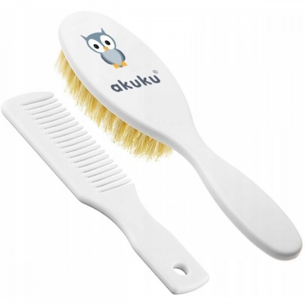 Brosse A Cheveux Aux Poils Naturels Et Peigne Pour Bebe