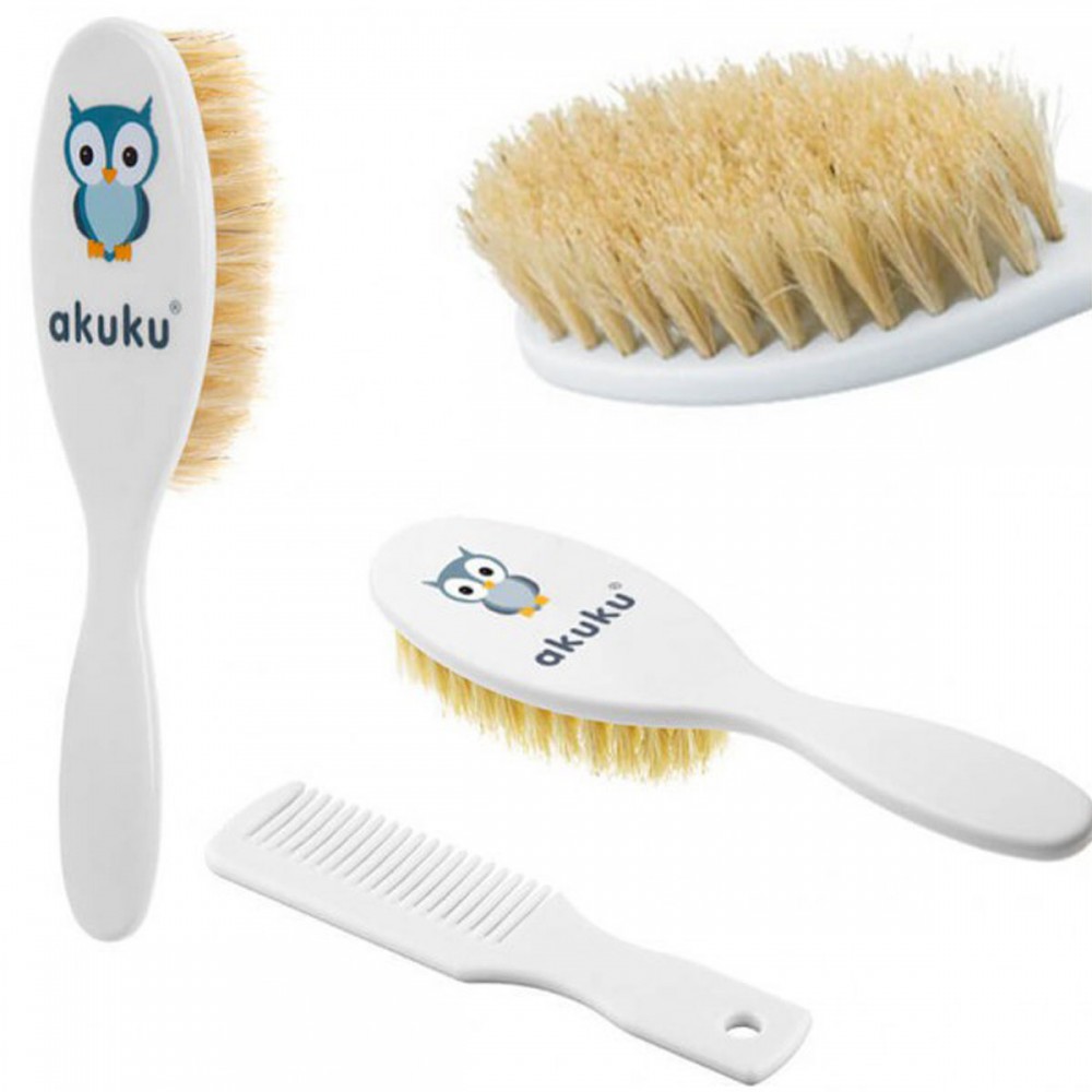 Brosse A Cheveux Aux Poils Naturels Et Peigne Pour Bebe