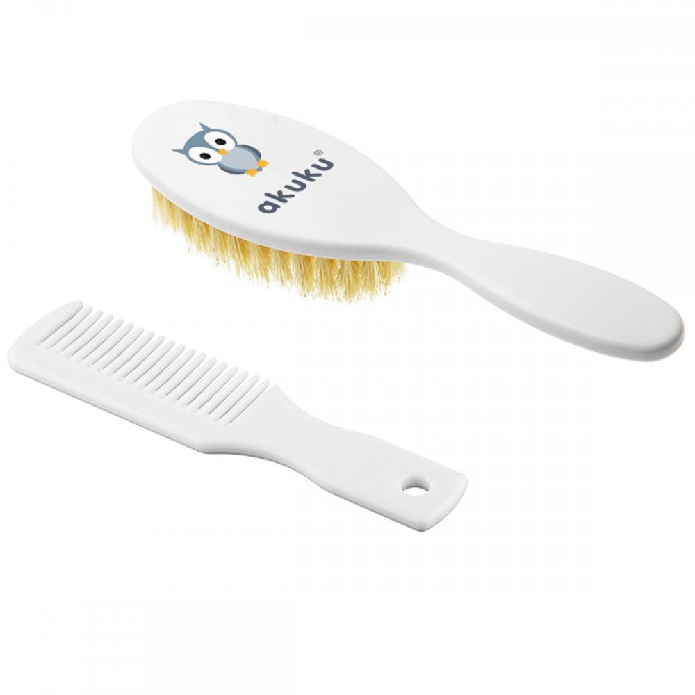 Brosse A Cheveux Aux Poils Naturels Et Peigne Pour Bebe