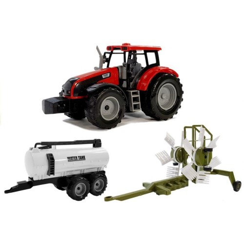 FARMER'S TALE Tracteur avec râteau faneur et citerne jouet