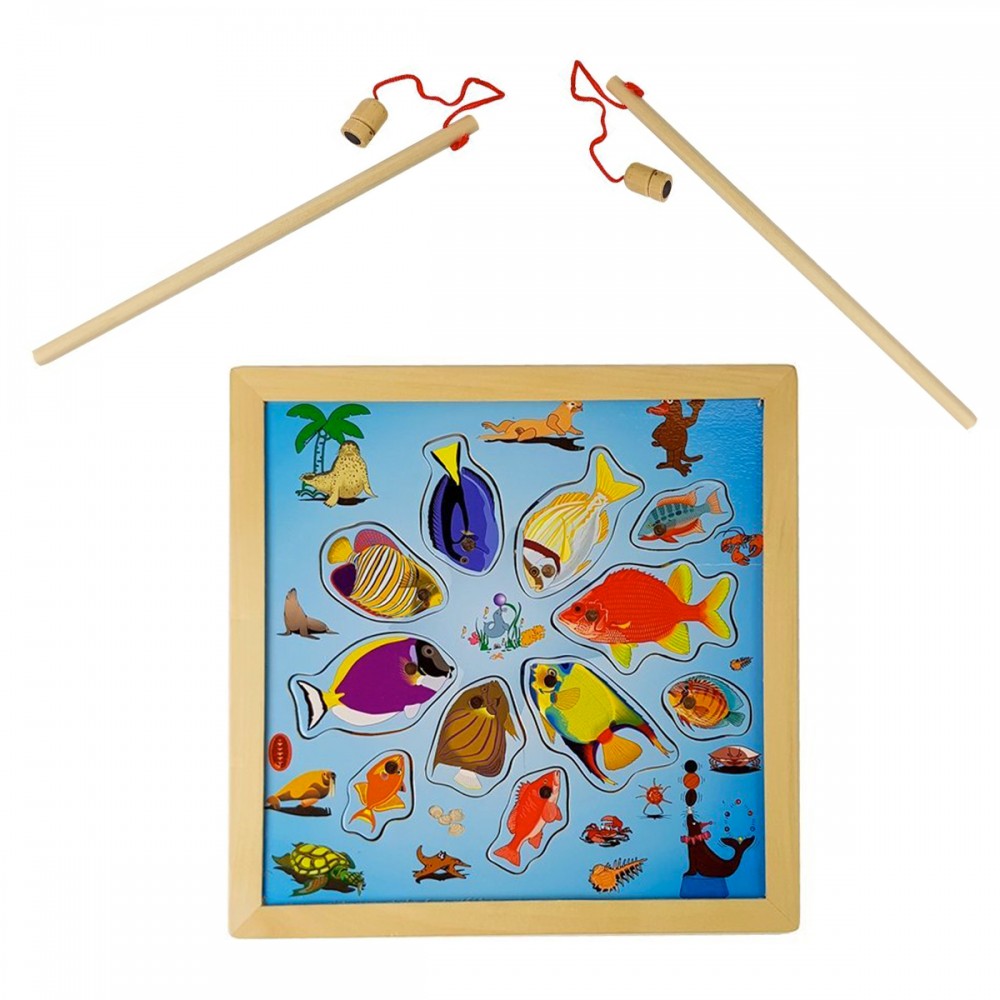 Activity-board Jeu de pêche magnétique 2 ans jouet enfant 2 en 1 jeu  magnétique en bois