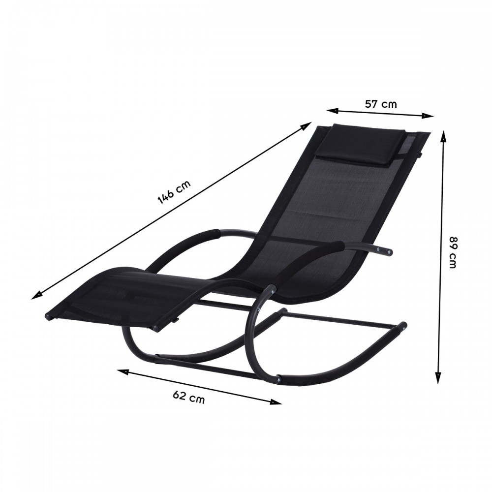 Bain De Soleil A Bascule Transat Exterieur Ergonomique Avec Appui Tete