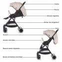 CLARICE poussette pliable auvent avec visière taupe