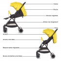 CLARICE poussette pliable avec auvent et visière jaune