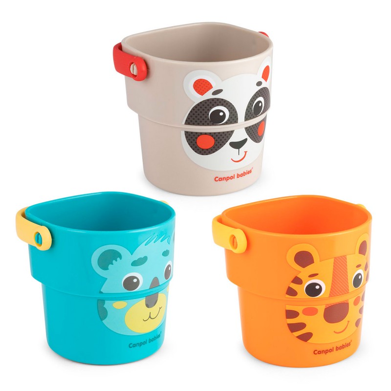 HELLO jeu de bain 3 petits seaux avec anse