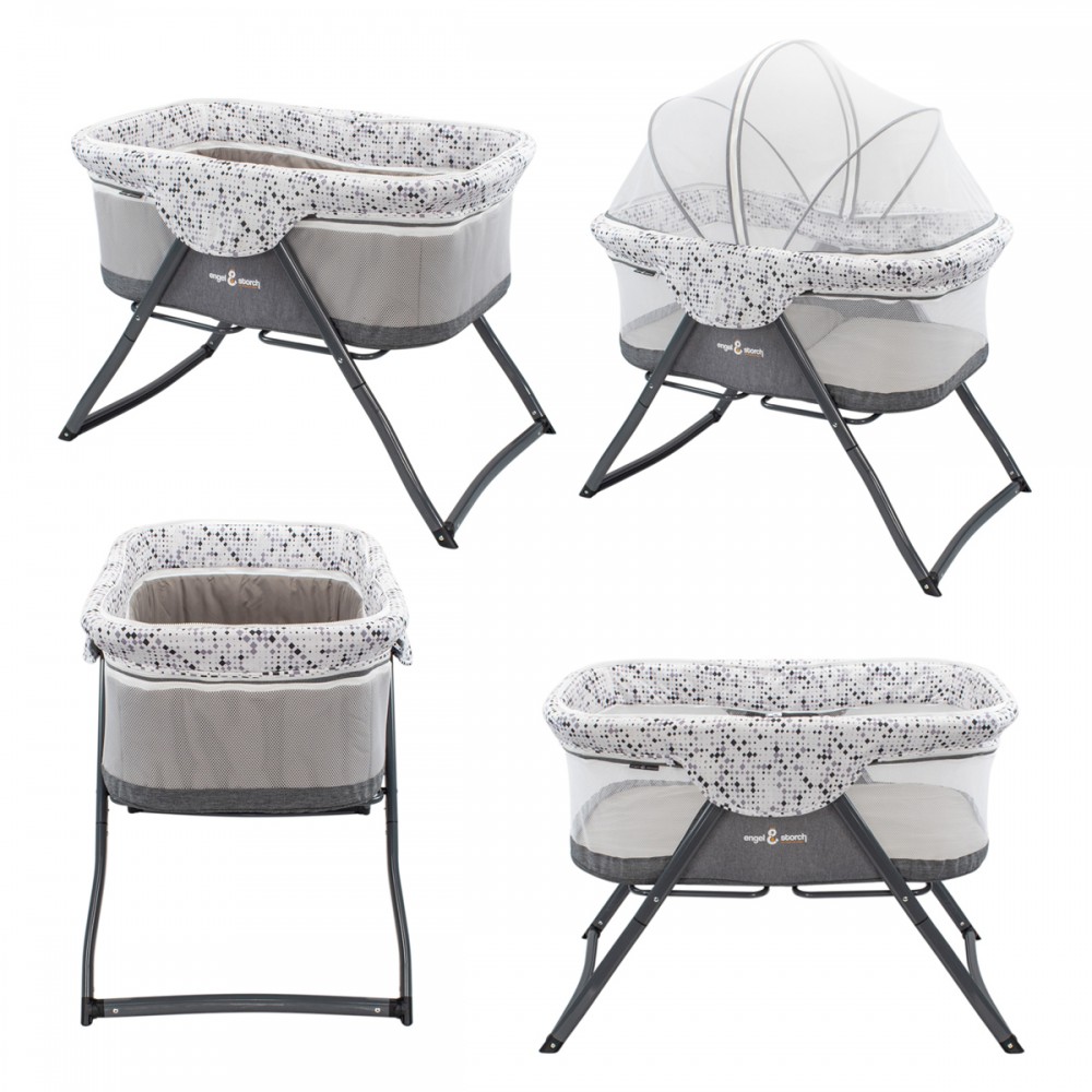 Berceau Portable pour bébé SBBH211, Balançoire berceau, canopy avec  moustiquaire, Panier de rangement