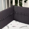Tour de lit gris en coton