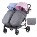 Poussette double jumeaux bleu / rose