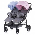 Poussette duo / double bleu et rose
