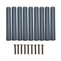 Lot de 9 pieds métal pour lit et sommiers gris