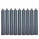 Lot de 9 pieds en métal gris pour lit et sommiers
