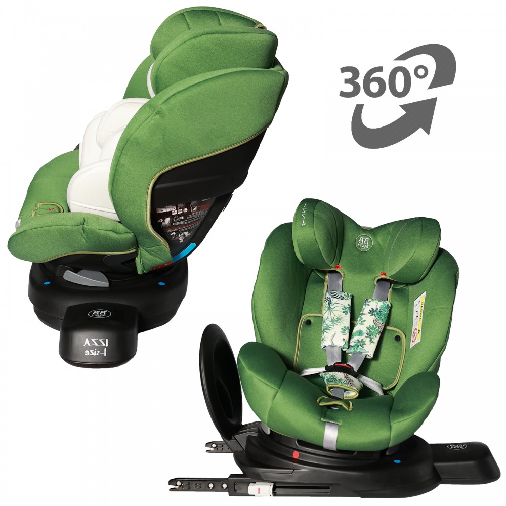 Sièges auto nacelles et coques Bb-boom IZZA Siège-auto pivotant 360° 0-22  kg jambe de force Isofix I-Size 40-105 cm Vert avec canopy