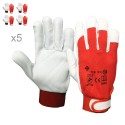 Lot de 5 gants cuir manutention