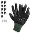 10 gants de jardinage noir