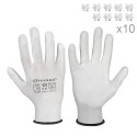 10 gants de jardinage blanc