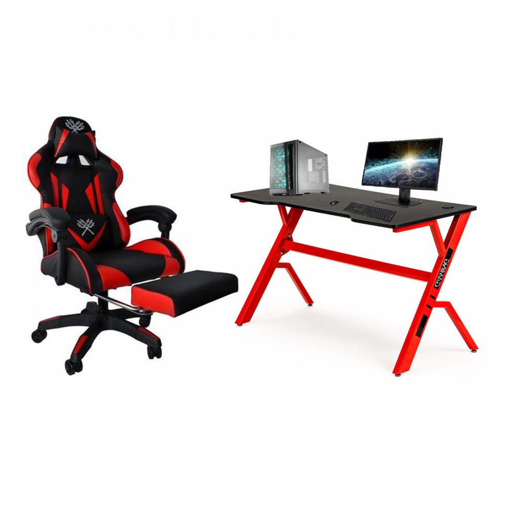 Bureau Gaming Spider - Nouveau - Pieds Modulables et Porte Manette