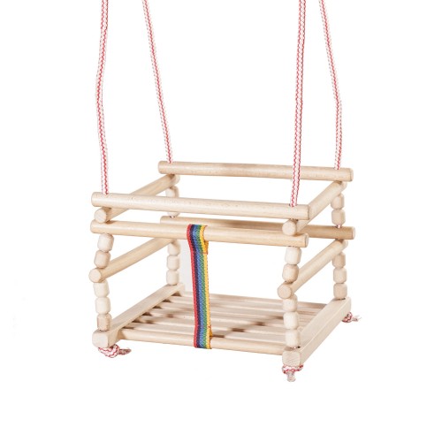 BALKA Siège de balançoire nacelle avec barreaux pour enfants
