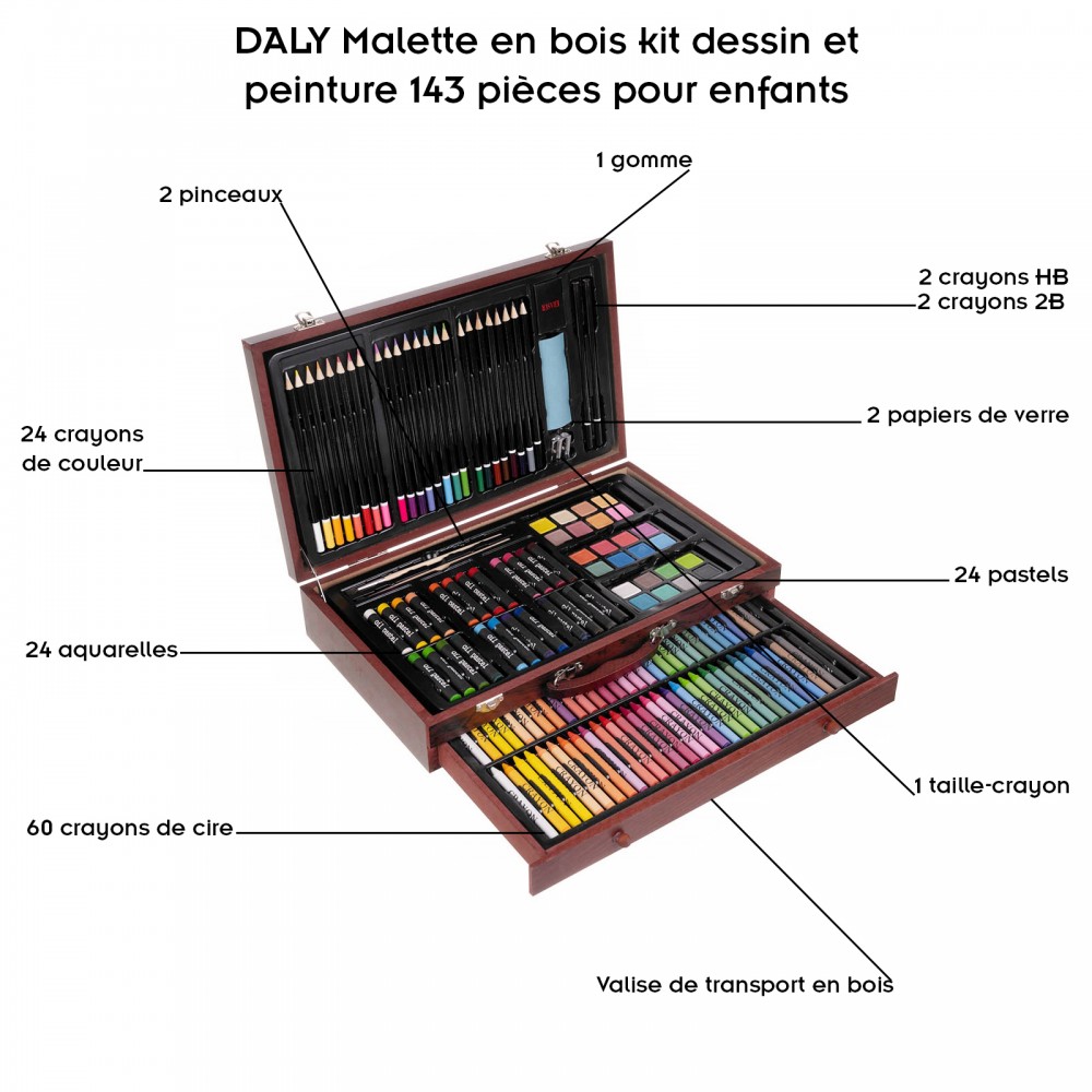 DALY Kit de coloriage peindre, colorier et dessiner jeu créatif enfants