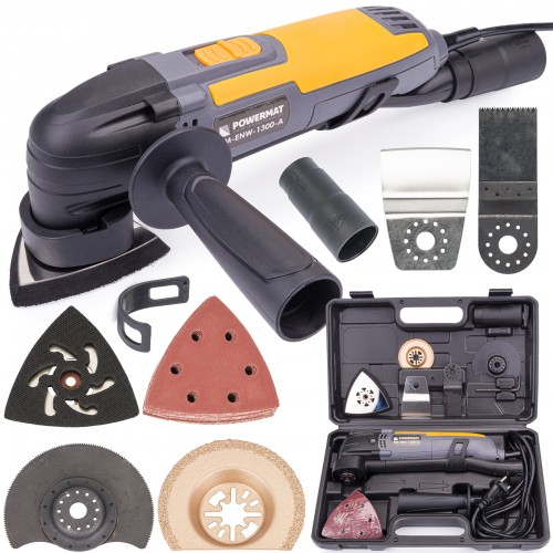 Mallette outil multifonction 1300W 5 embouts 20 feuilles abrasives