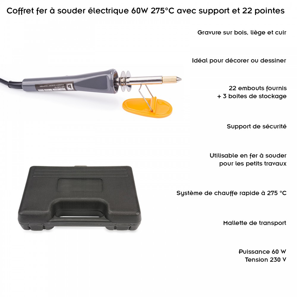 Kit de fer à souder pyrographe électrique Ensemble d'outils de