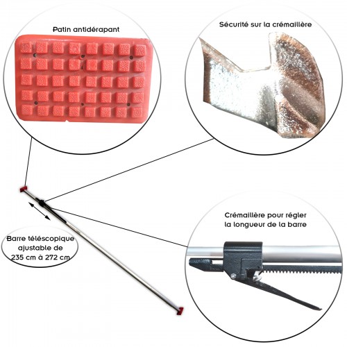 Barre d&#039;arrimage téléscopique