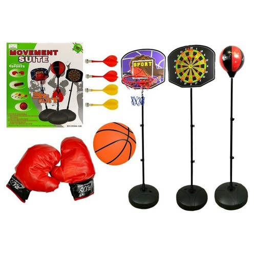 BLOC Ensemble jeux de sport pack 3 en 1 basket-ball fléchettes boxe