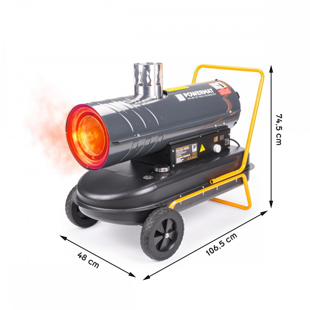 Canon à air chaud, chauffage de chantier diesel avec écran LCD