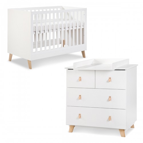 NOAH Ensemble lit évolutif bébé + commode avec table à langer amovible