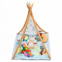 JUGAR Tapis d'éveil tipi bébé avec balles et coussin