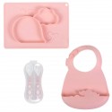 TASTY Set assiette couverts bavoir en silicone pour bébé