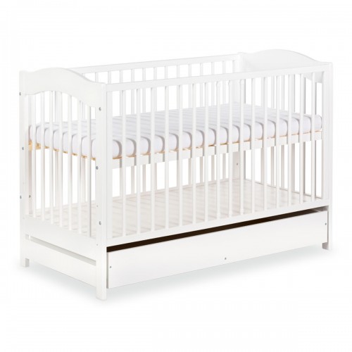 Lit Bebe A Bascule 1x60 Cm Avec Tiroir Et Barriere Coulissante Luna