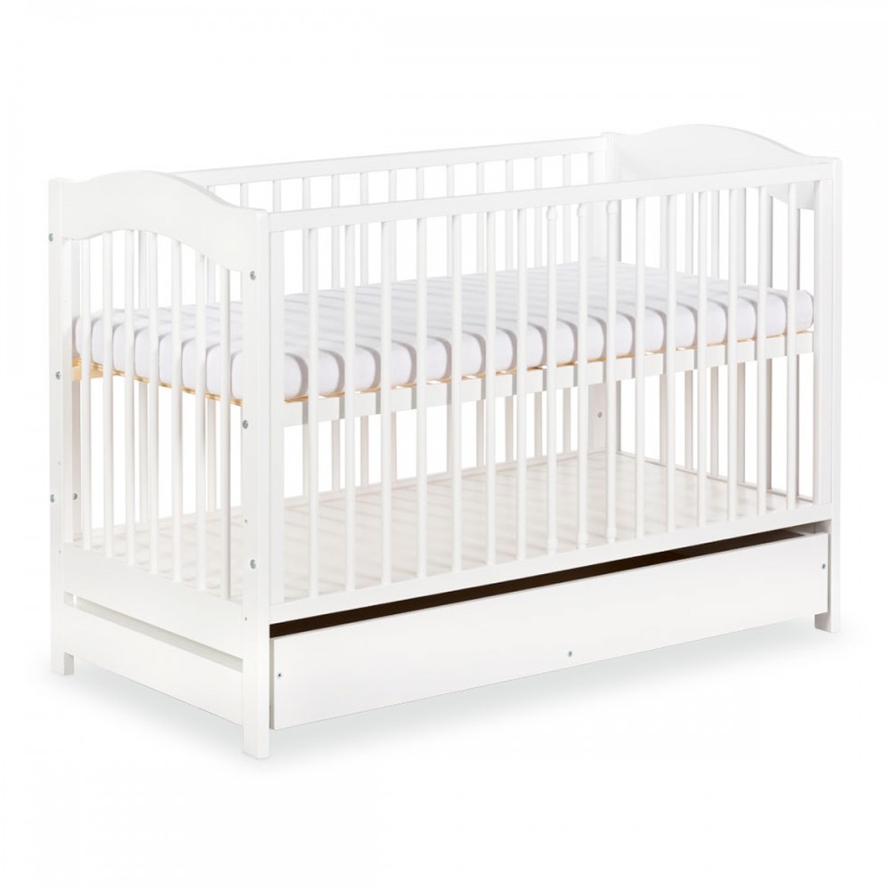 Lit Bebe Enfant 1 X 60 Cm Evolutif Avec Tiroir Et Sommier A Lattes