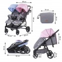 2CLASSY Poussette duo rose bleue