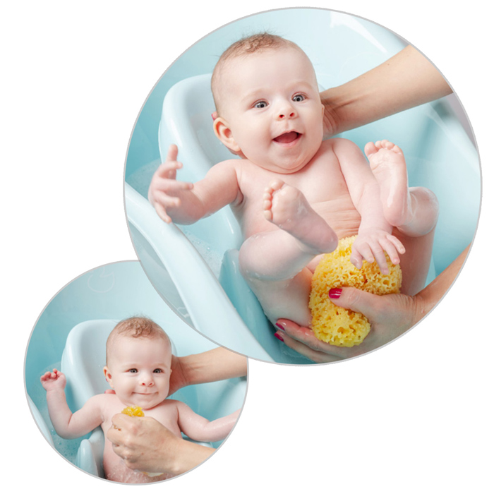 Grande baignoire bébé pliable avec thermomètre intégré, baignoire