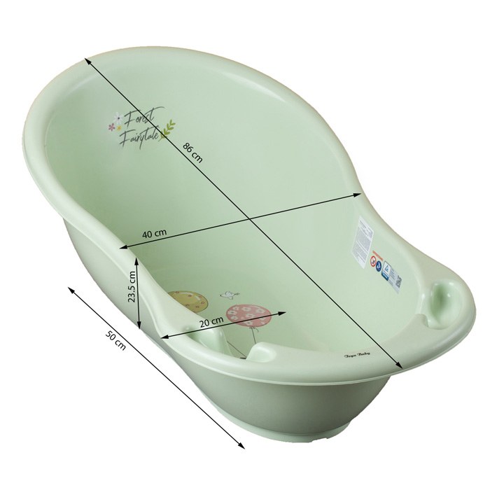 Baignoire bébé thermomètre intégré en 86 ou 102 cm. Pied en option.