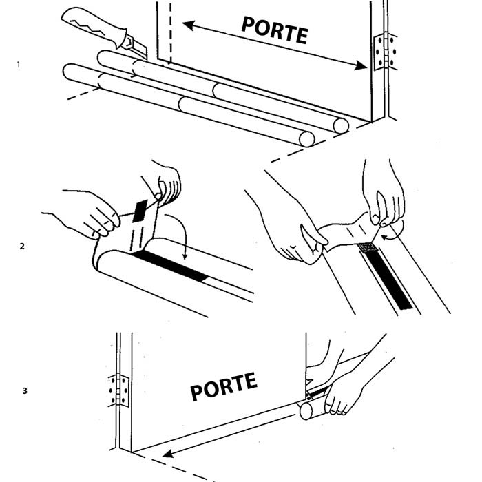 Joint de porte double boudin anti-froid et anti-odeur de 85 cm