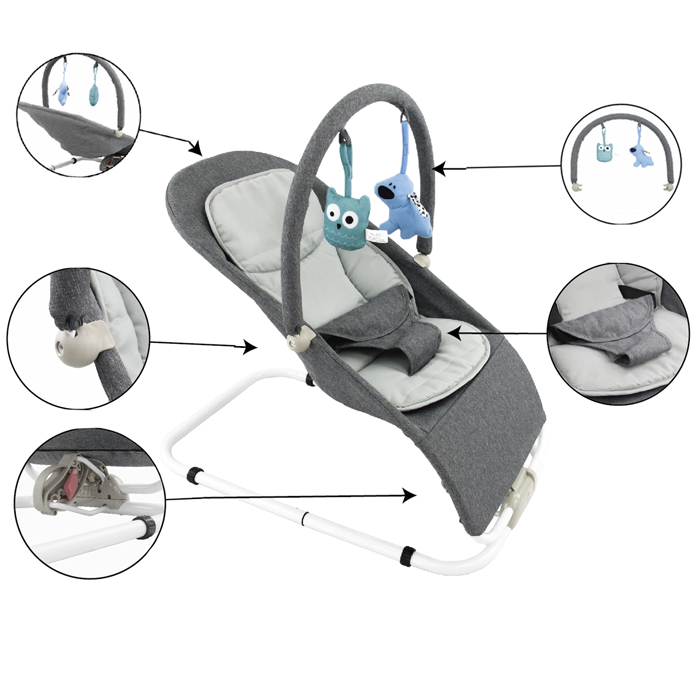 Transat bébé avec assise et arche de jeu inclinable de 0 à 6 mois