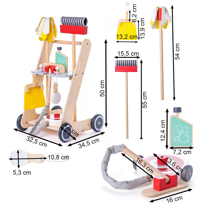 Chariot De Menage En Bois Pour Enfant A Partir De 2 Ans En Promotion