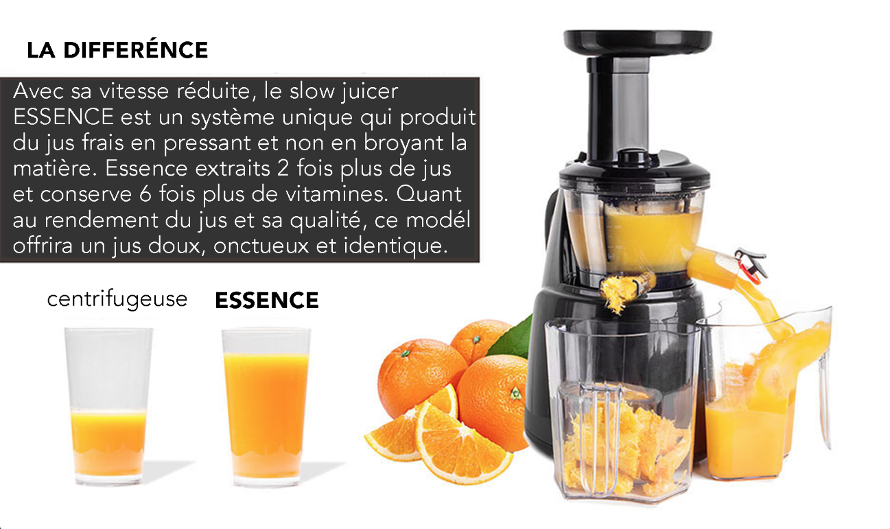 super Extracteur de Jus Slow JUICER ESSENCE ? rotation lente 150W Noir - Achat / vente ...