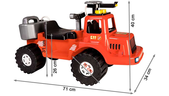 Porteur Trotteur Enfant Camion De Pompier Avec Lance A Eau