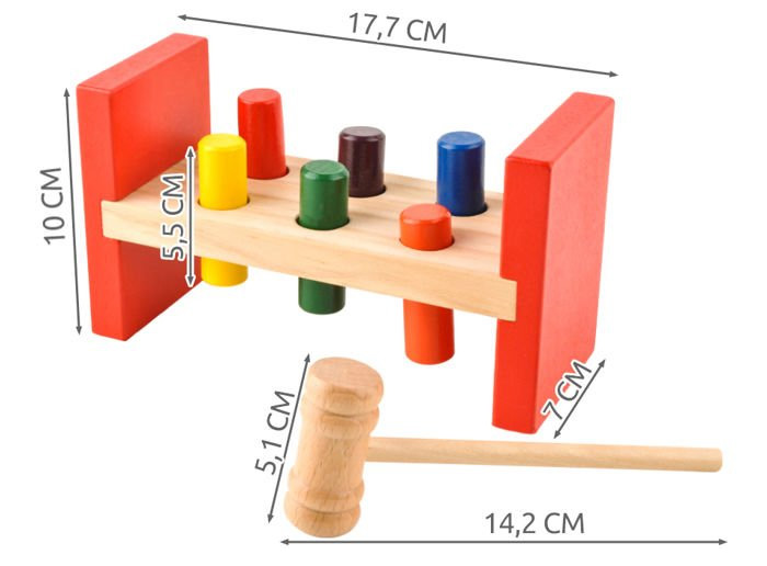 HAMMER Banc en bois marteau Montessori