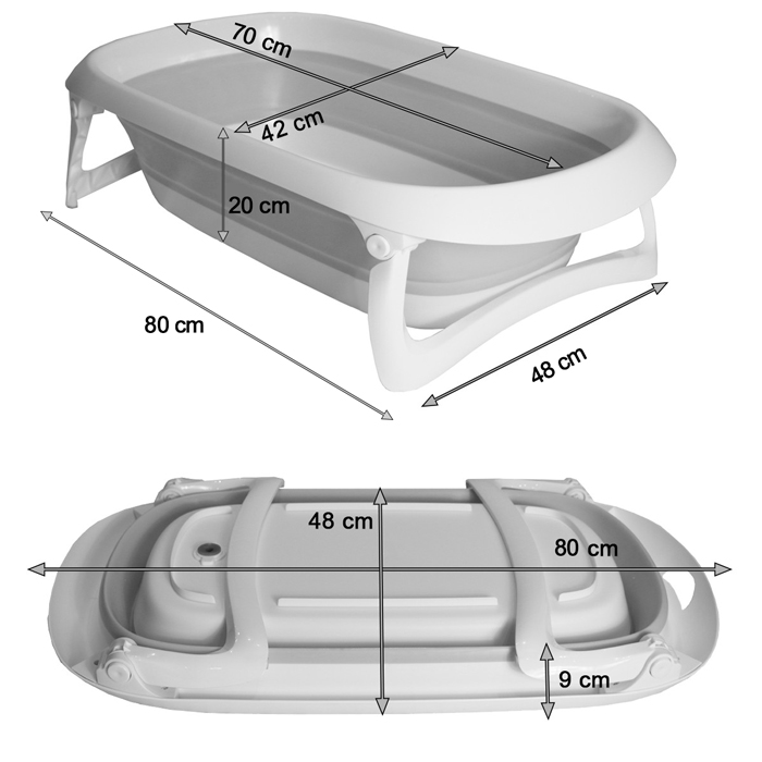 Baignoire bébé avec support 80cm - Baignoire pliable pour bébé