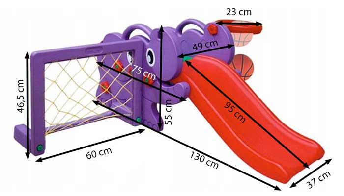 Aire De Jeux Pour Enfants Avec Toboggan Panier De Basket Et Cage De Foot Aire De Jeux Pour Enfants Avec Toboggan Panier De Basket Et Cage De Foot