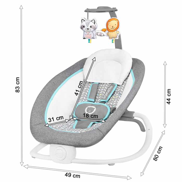 PASCAL Transat bébé pliable avec musiques et vibrations Bleu au