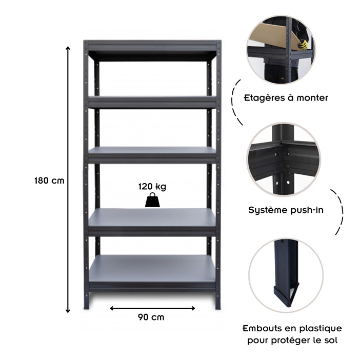 Etagere garage : metal, plastique