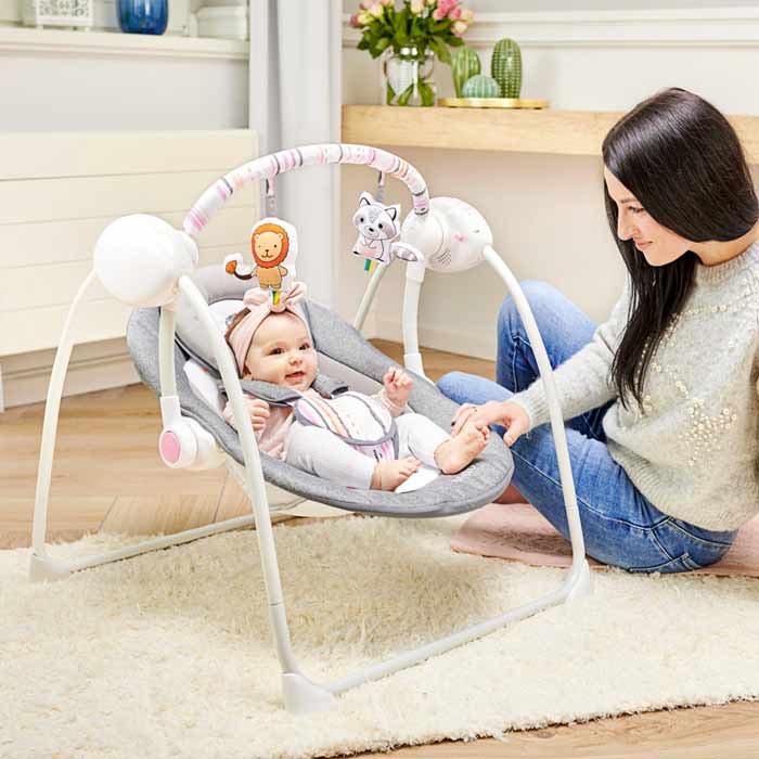 RUBEN Balancelle bébé motorisée électrique pliable musicale Bleu au  meilleur prix