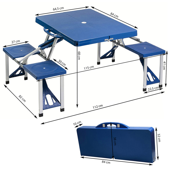 Table de pique-nique pliante Armoires de Camping de Cuisine Table de valise  en